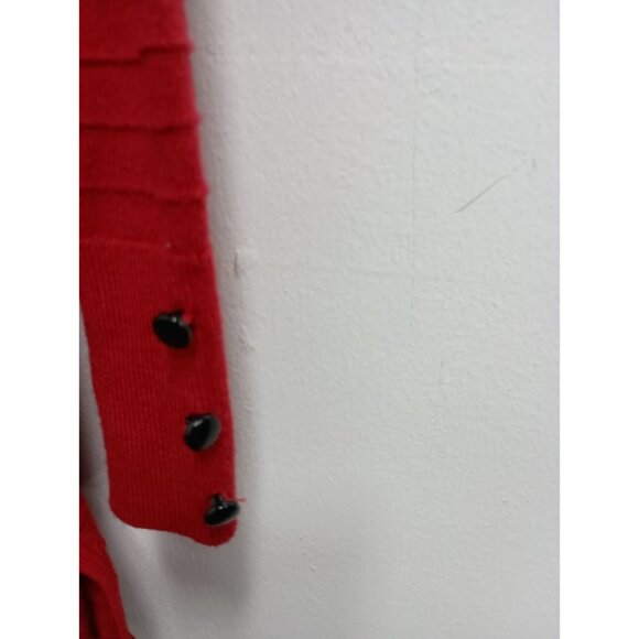 White House Black Market Womens Sweater XS Red Ribbed Slit Cowl Neck Pullover - Picture 3 of 10